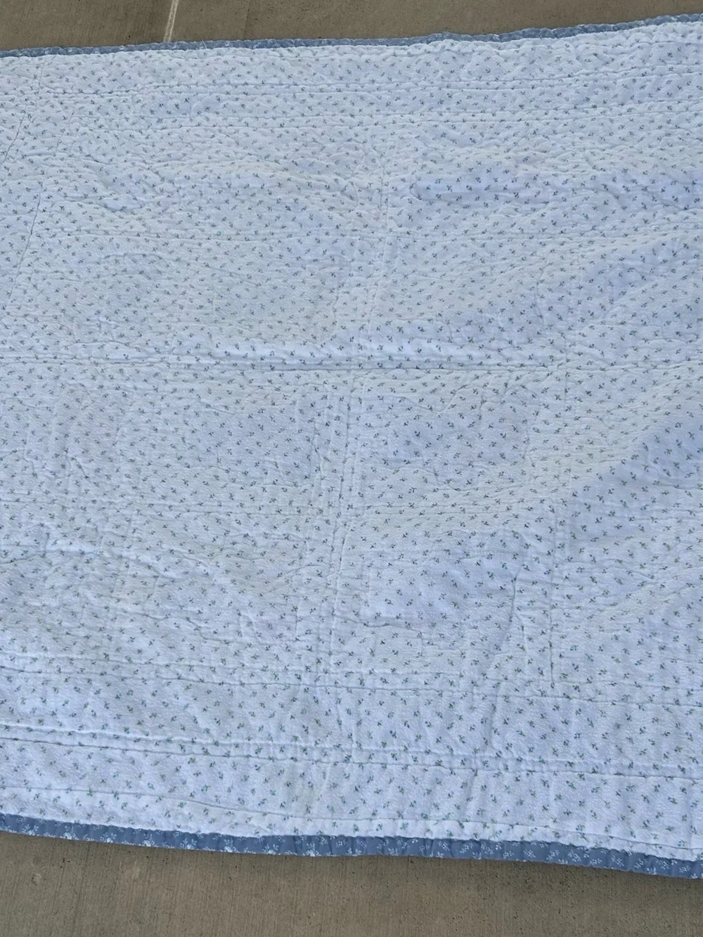 Vintage Cotton Teddy Bear Crib Comforter Baby Blanket Quilt Unisex